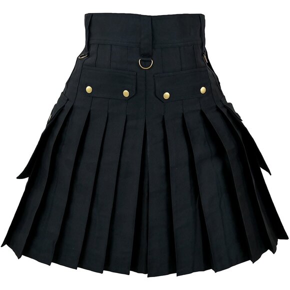 Black 6-Pocket Kilt for Men  Scottish Cargo, Boxing Day Gift - Picture 6 of 8